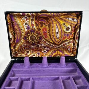 Buxton Black Velvet Jewelry Box Organizer Ring Holder Rectangle Case